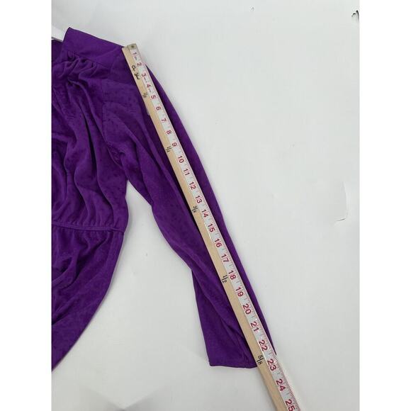 Warell Vintage Dress Womens 12 Purple Maxi Long Sleeves Satin Button Chest USA - Picture 13 of 16